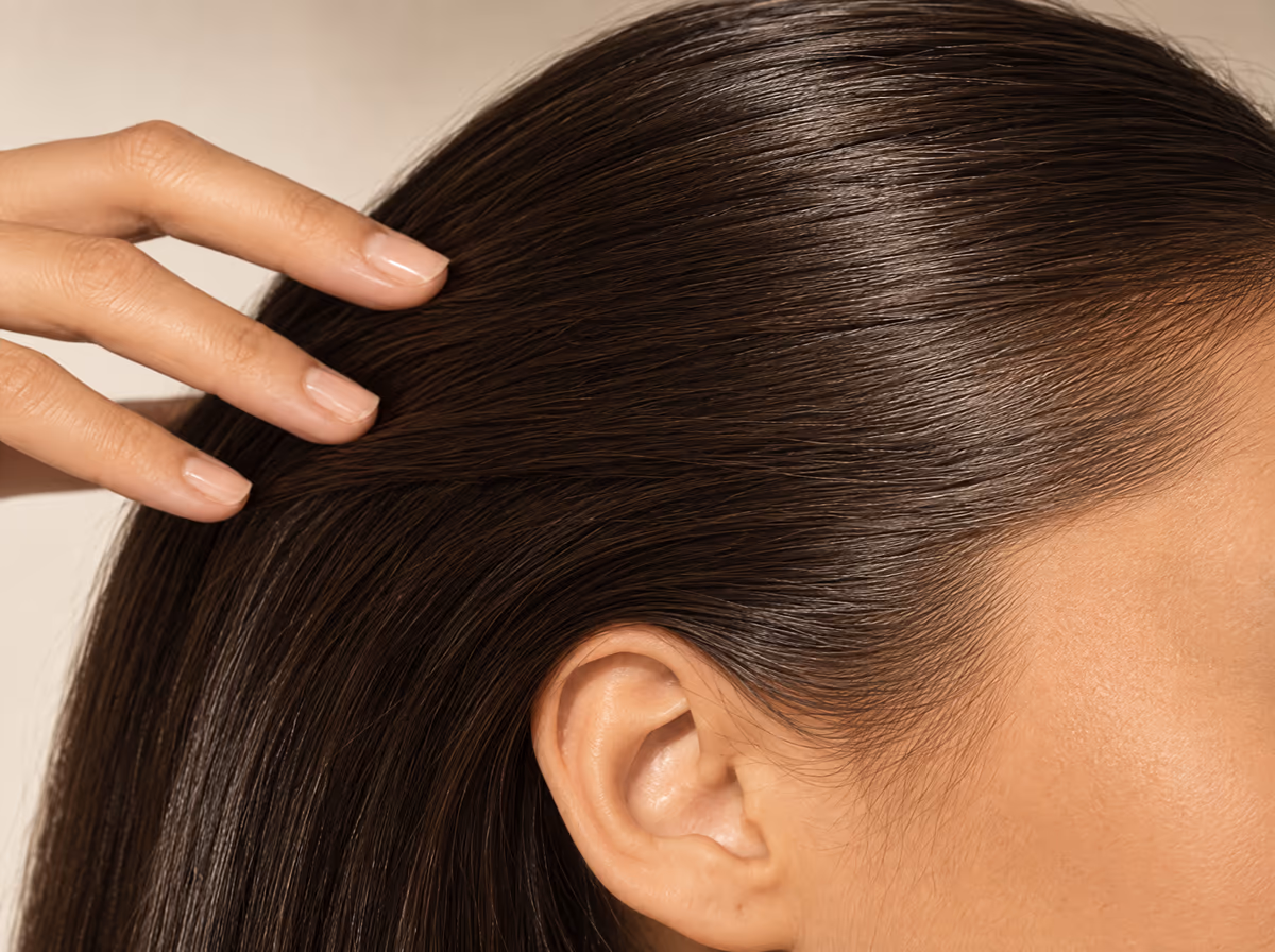 After: smooth, glossy hair